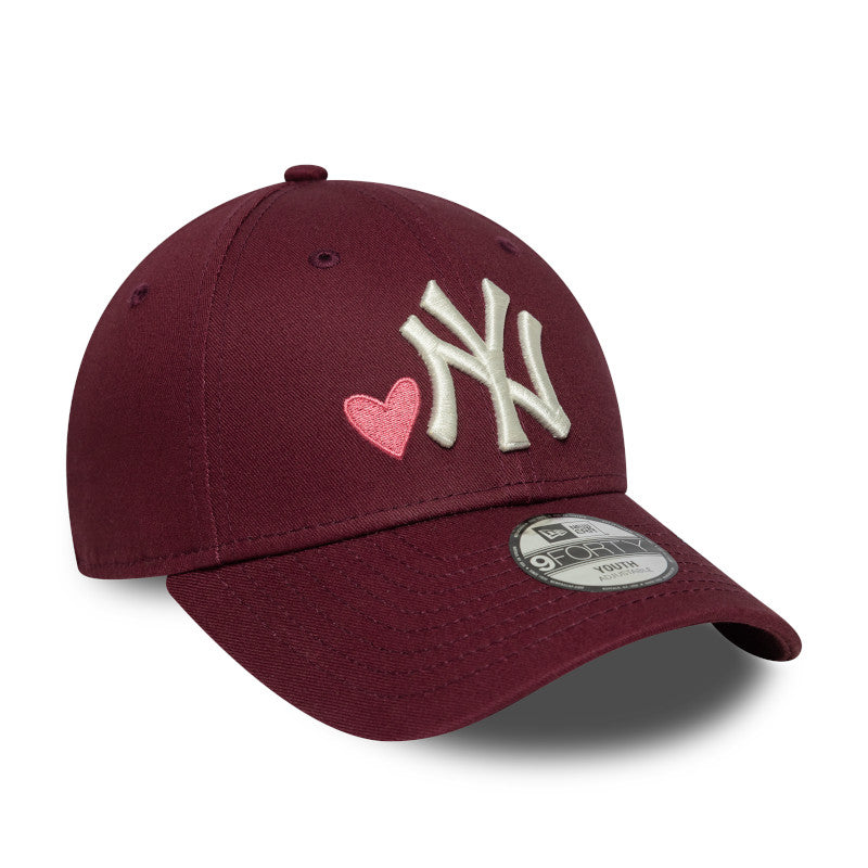 YOUTH New York Yankees New Era 9FORTY Cap adjustable maroon Hearts