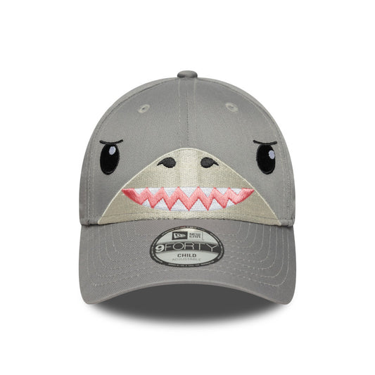 CHILD  Shark Face New Era 9FORTY Strap back Cap gray