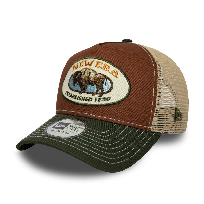 New Era Animal Patch Trucker Cap Brown Bison