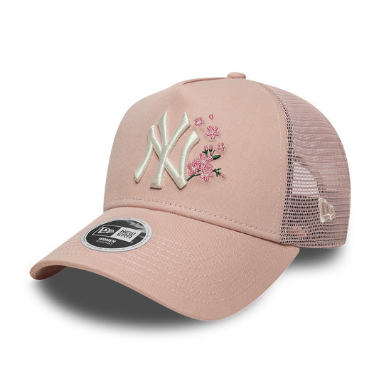 WMNS New York Yankees New Era Trucker Floral Cap Adjustable Pale Pink