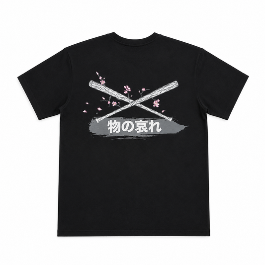 JustFitteds Sakura Black Pink Oversized Crossed Bats Shirt