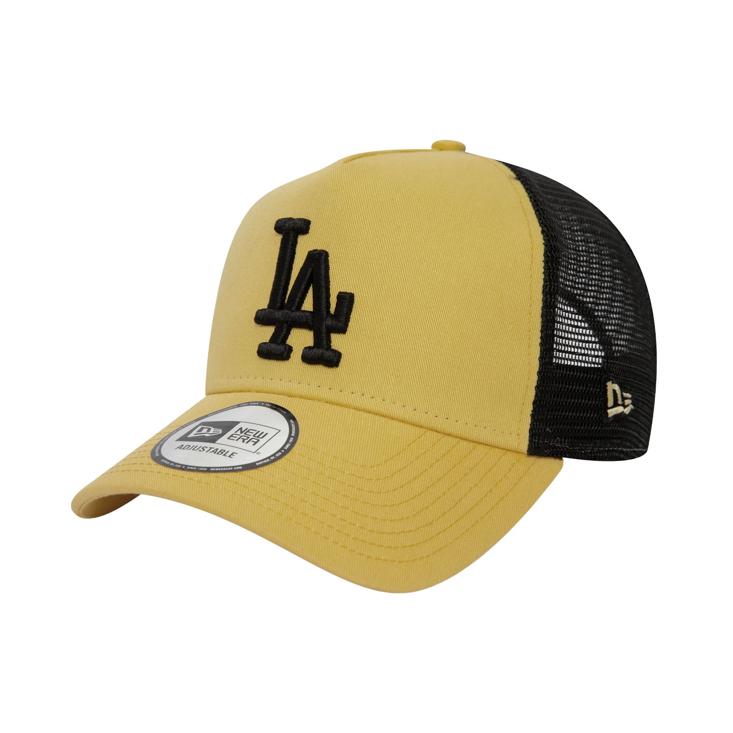 Los Angeles Dodgers New Era Trucker Cap adjustable BLK YLW