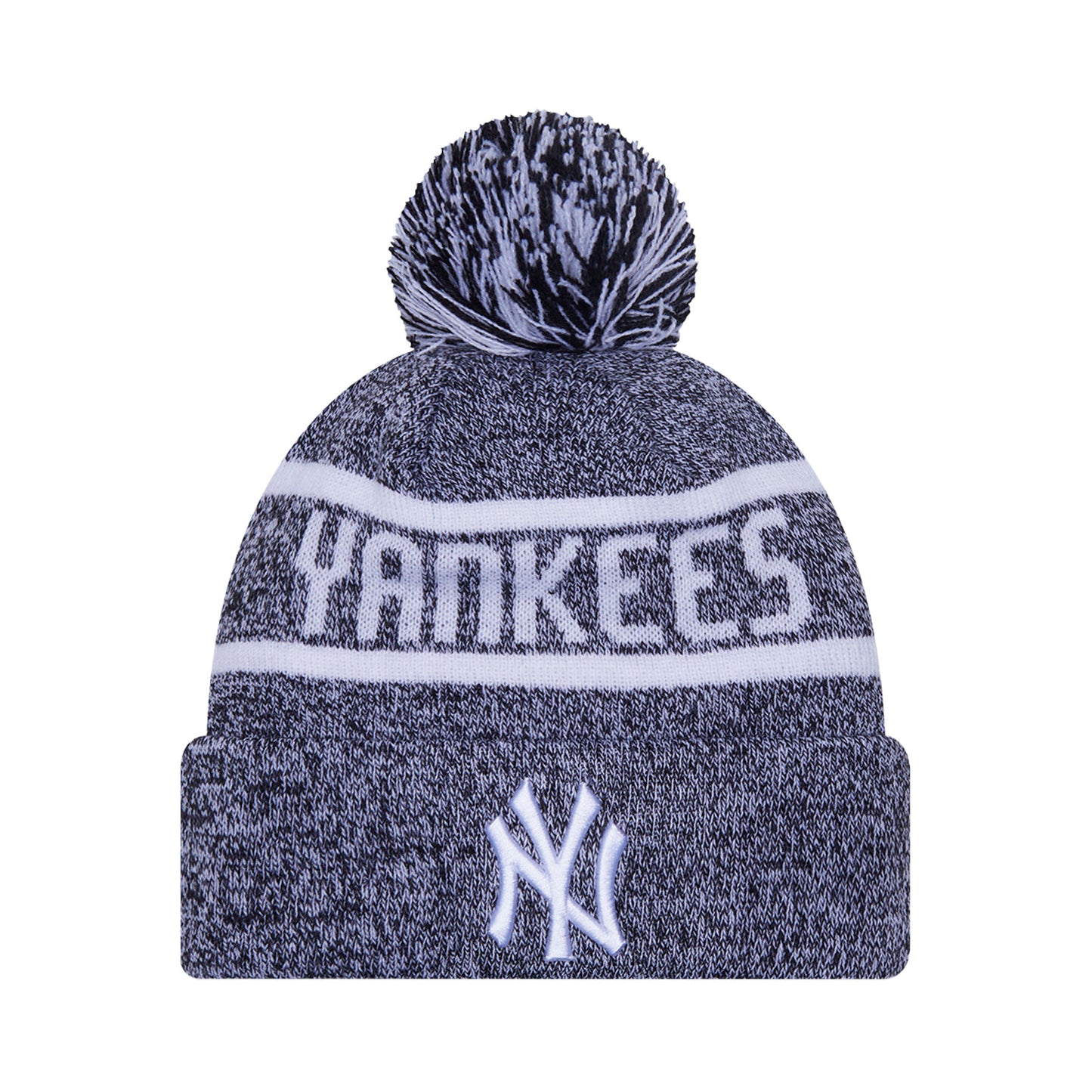 New York Yankees New Era Pom Beanie Heather Black