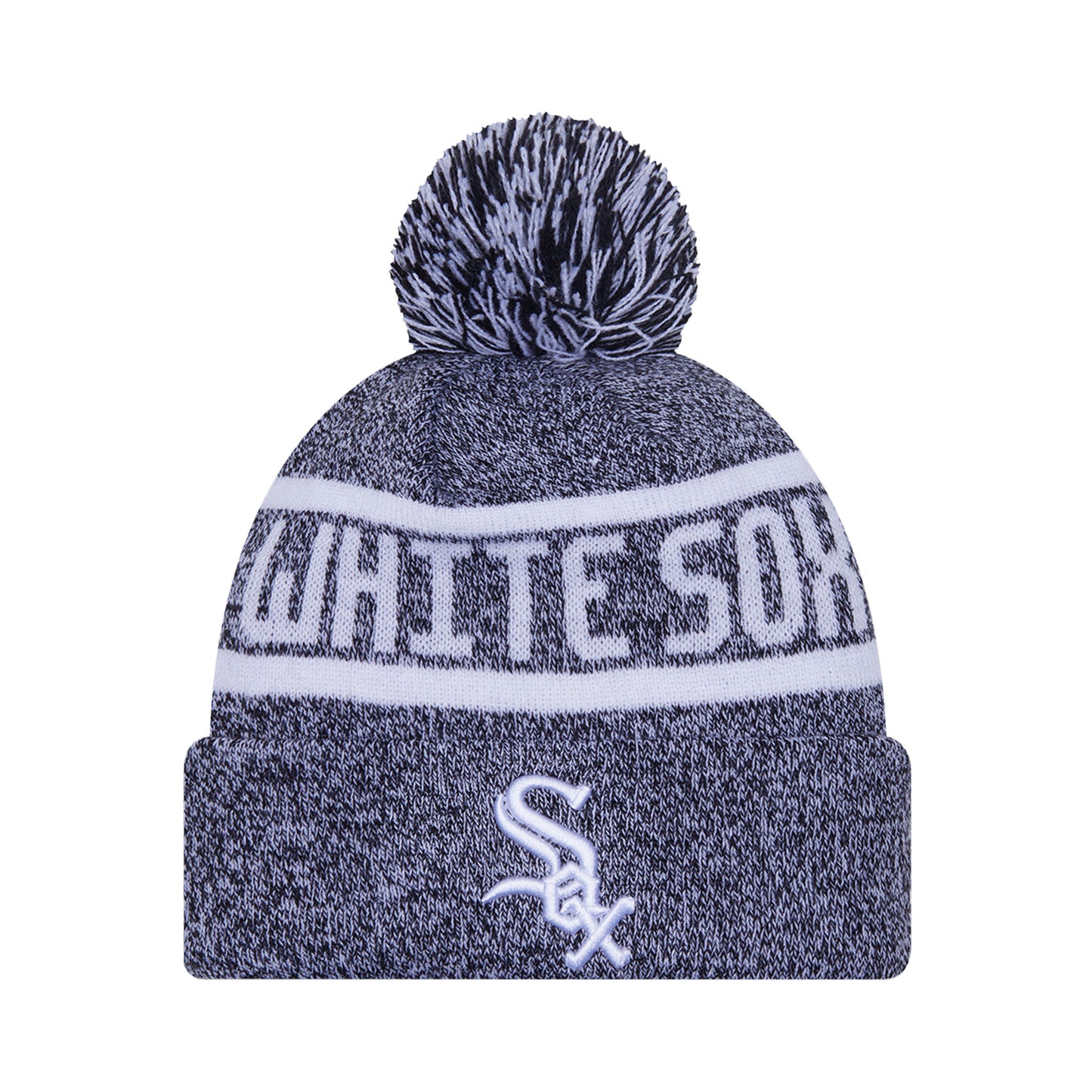 Chicago White Sox New Era Pom Beanie Heather Black