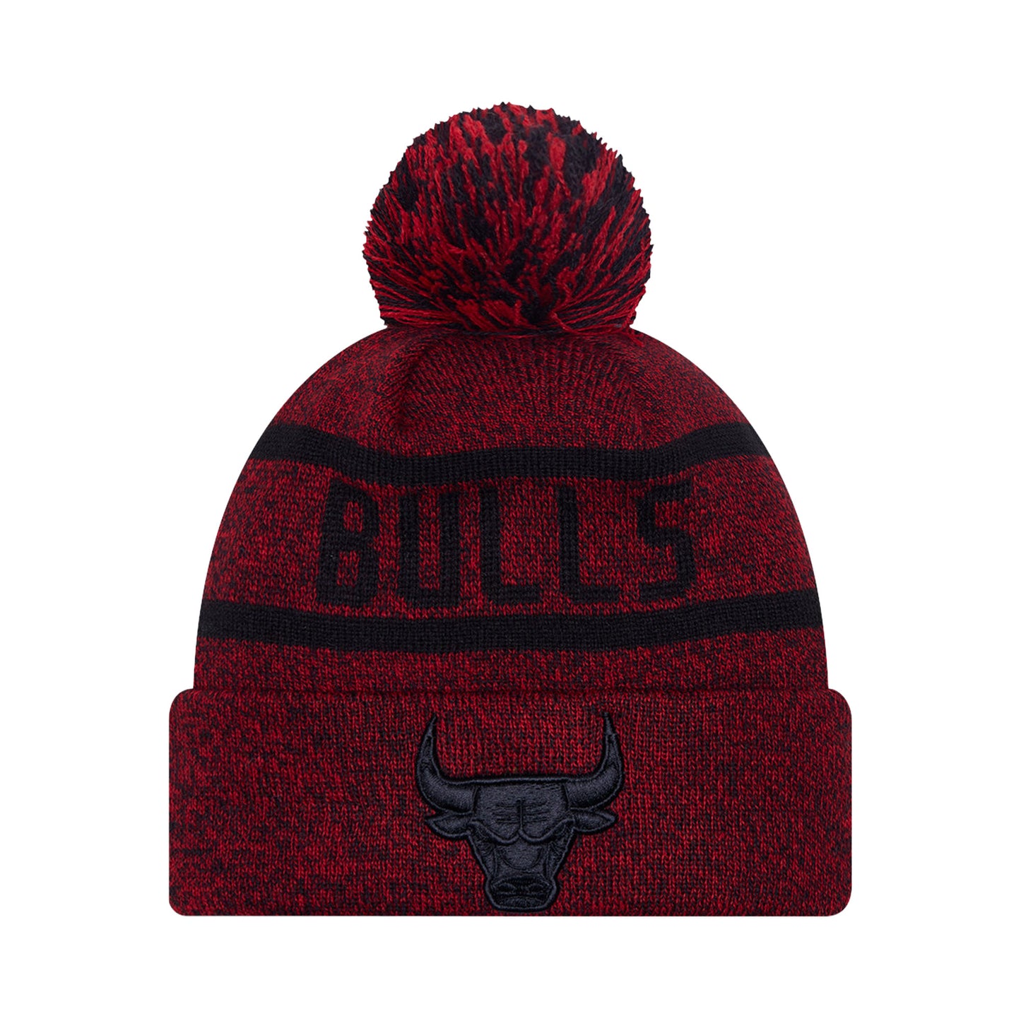 Chicago Bulls New Era Pom Beanie Heather Red