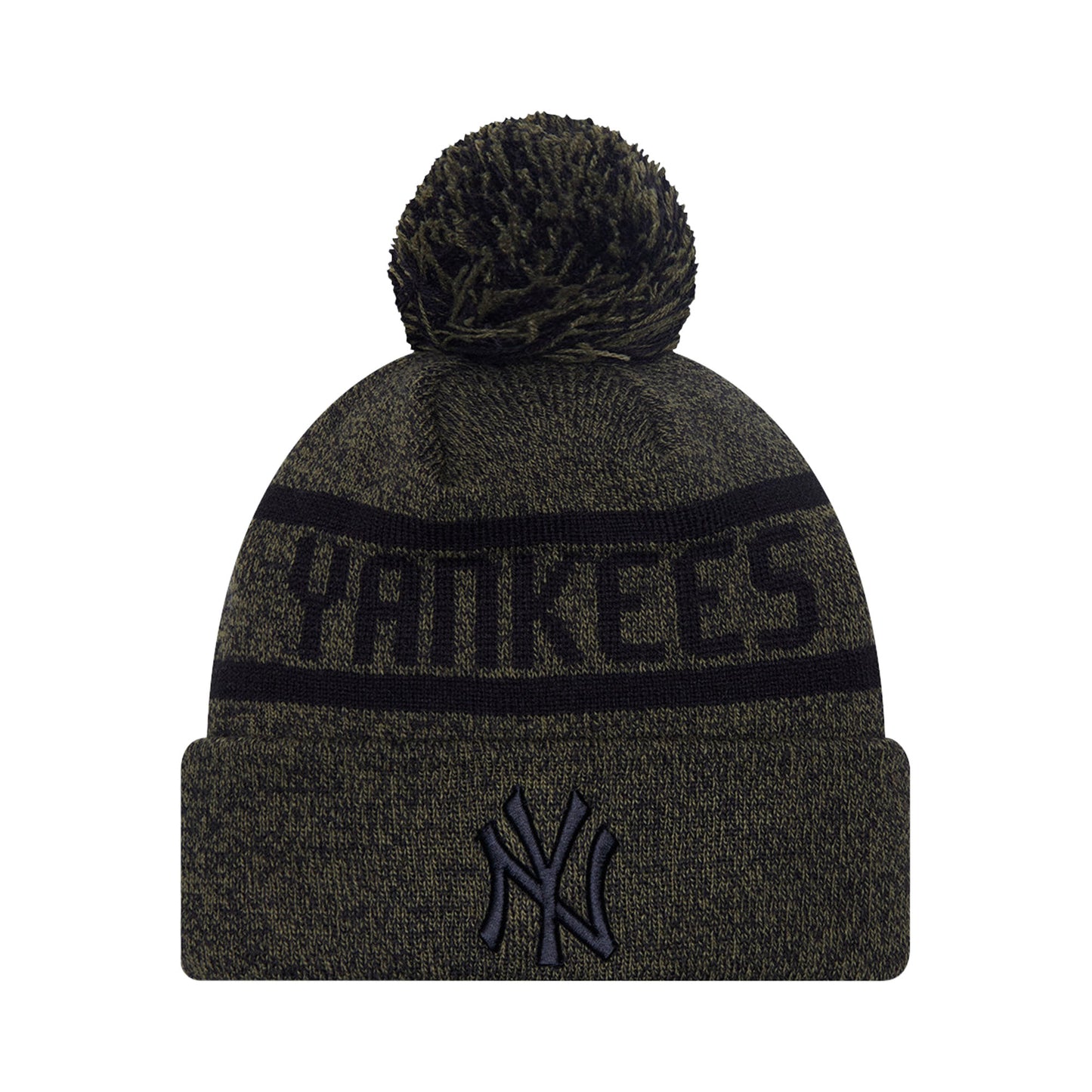 New York Yankees New Era Pom Beanie Heather Olive