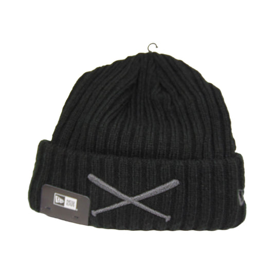 JustFitteds X New Era Rib Cuff Beanie Black