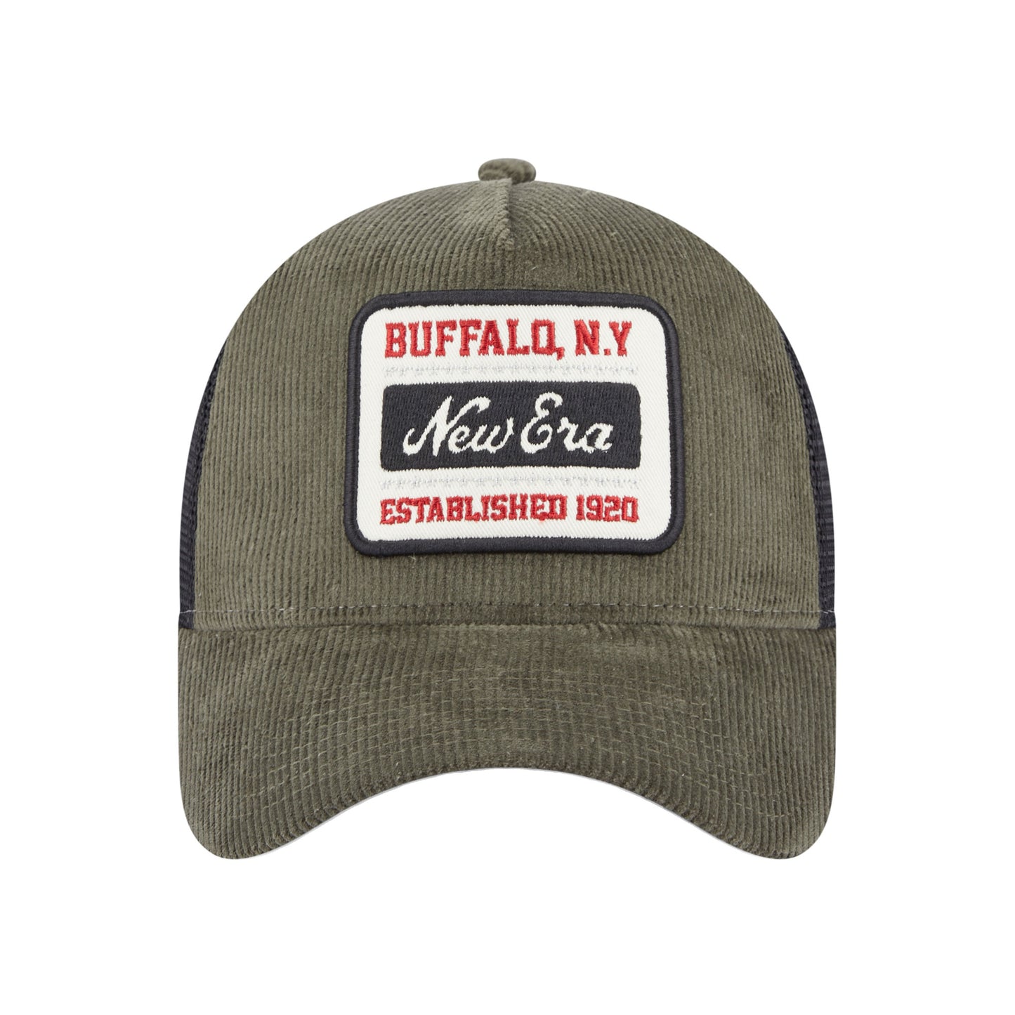 BUFFALO NY Patch New Era Trucker Cap olive croduroy