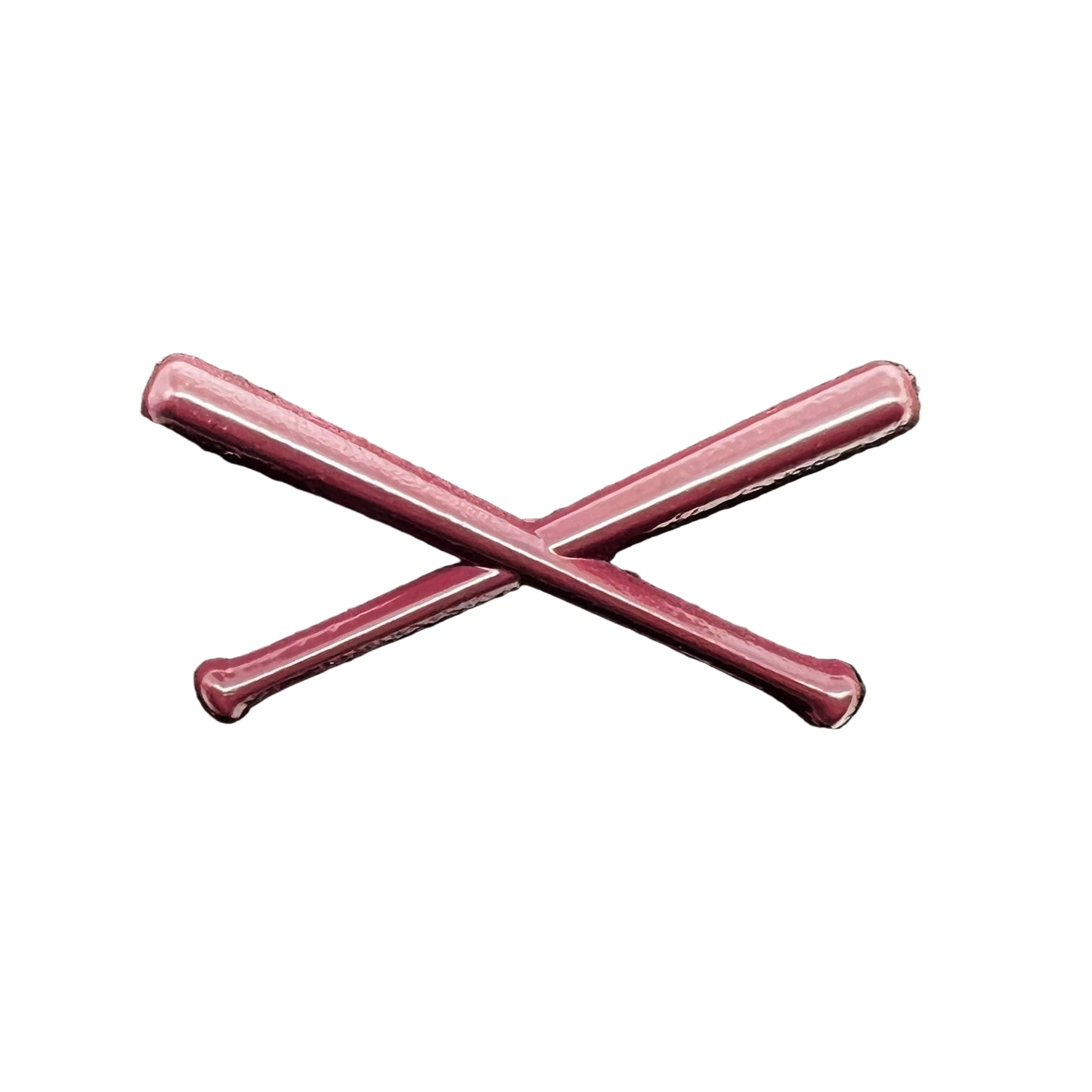 JustfFitteds Crossed Bats Metal Pin maroon