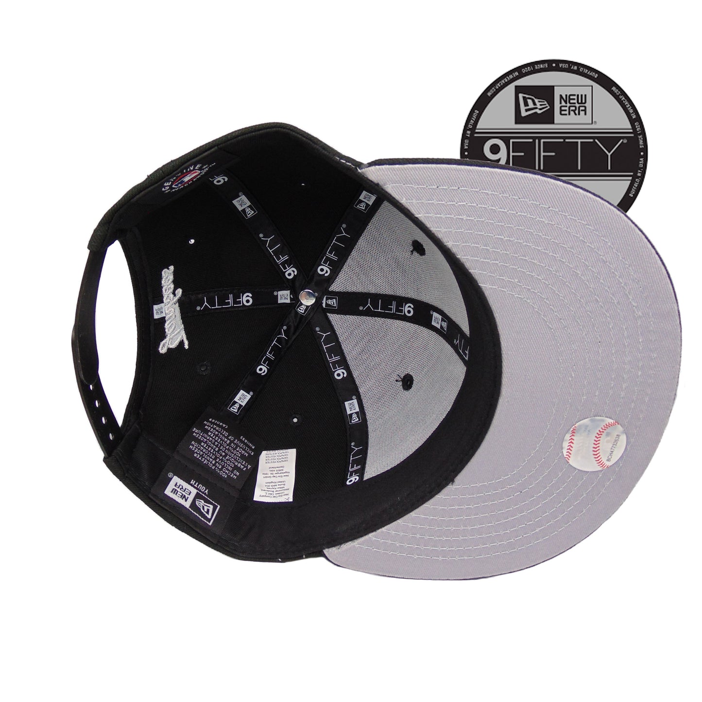 New York Yankees Custom New Era 9FIFTY YOUTH Snap back Cap Black