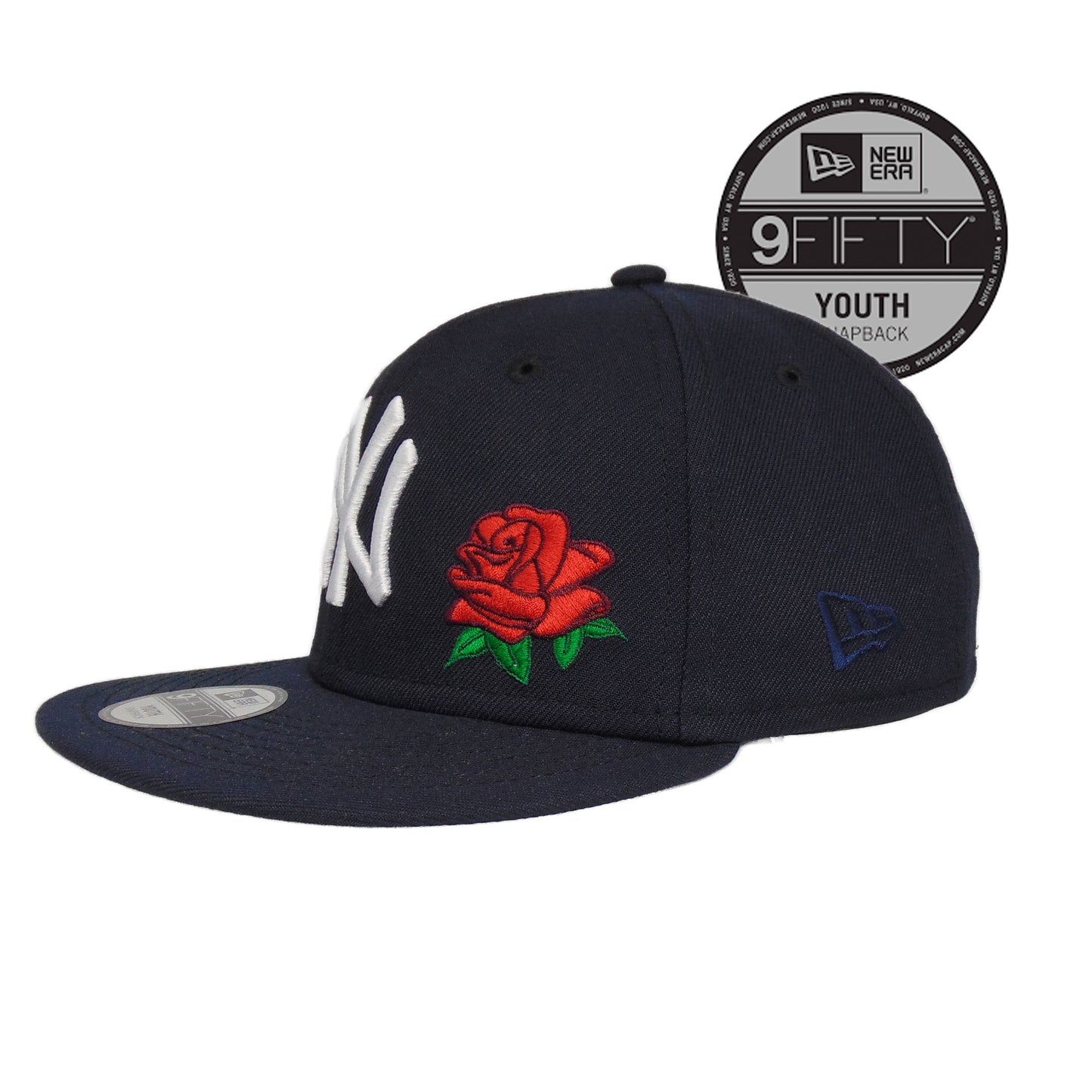New York Yankees Custom New Era 9FIFTY YOUTH Snap back Cap Navy Rose