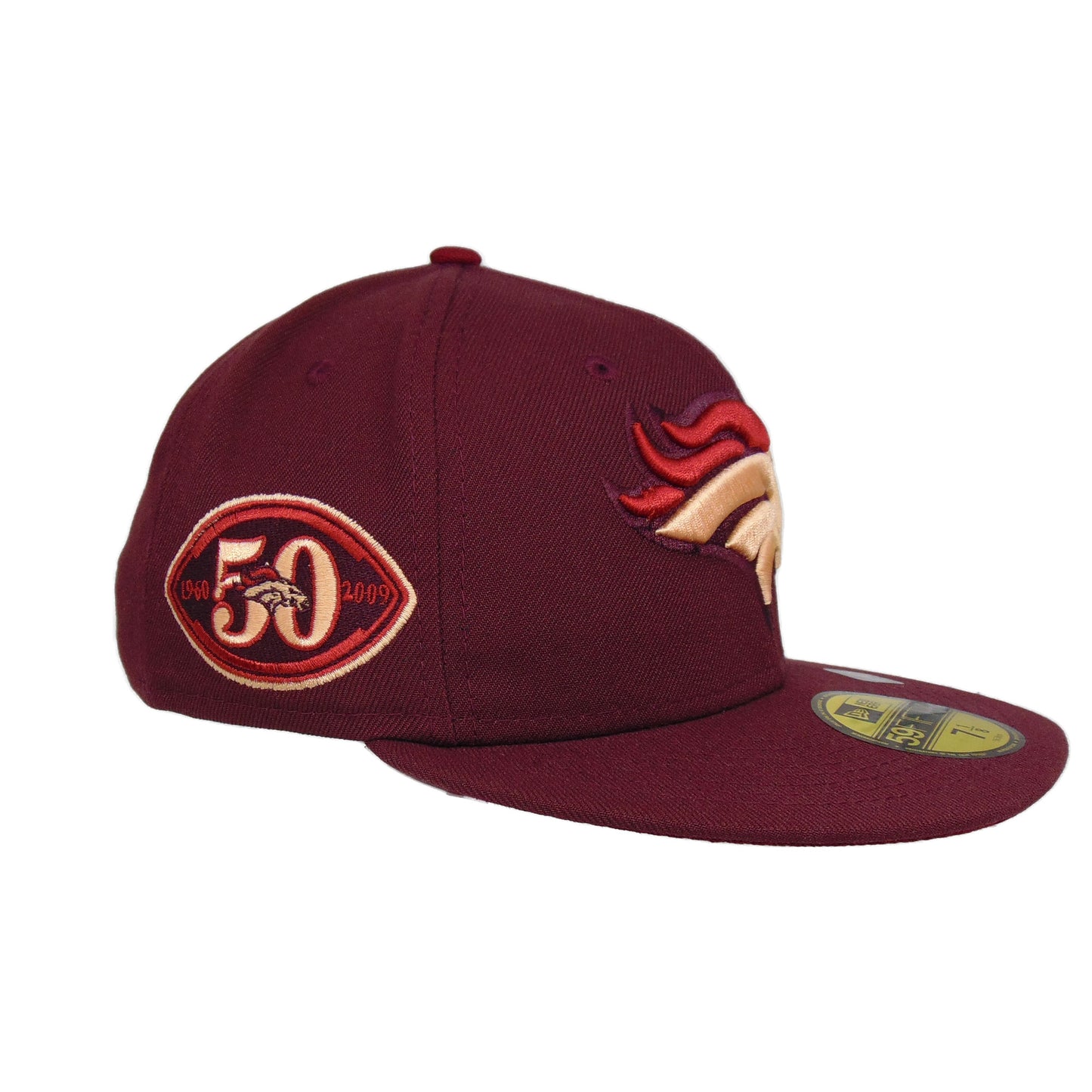Denver Broncos Jf Custom New Era 59FIFTY Cap Maroon 50th