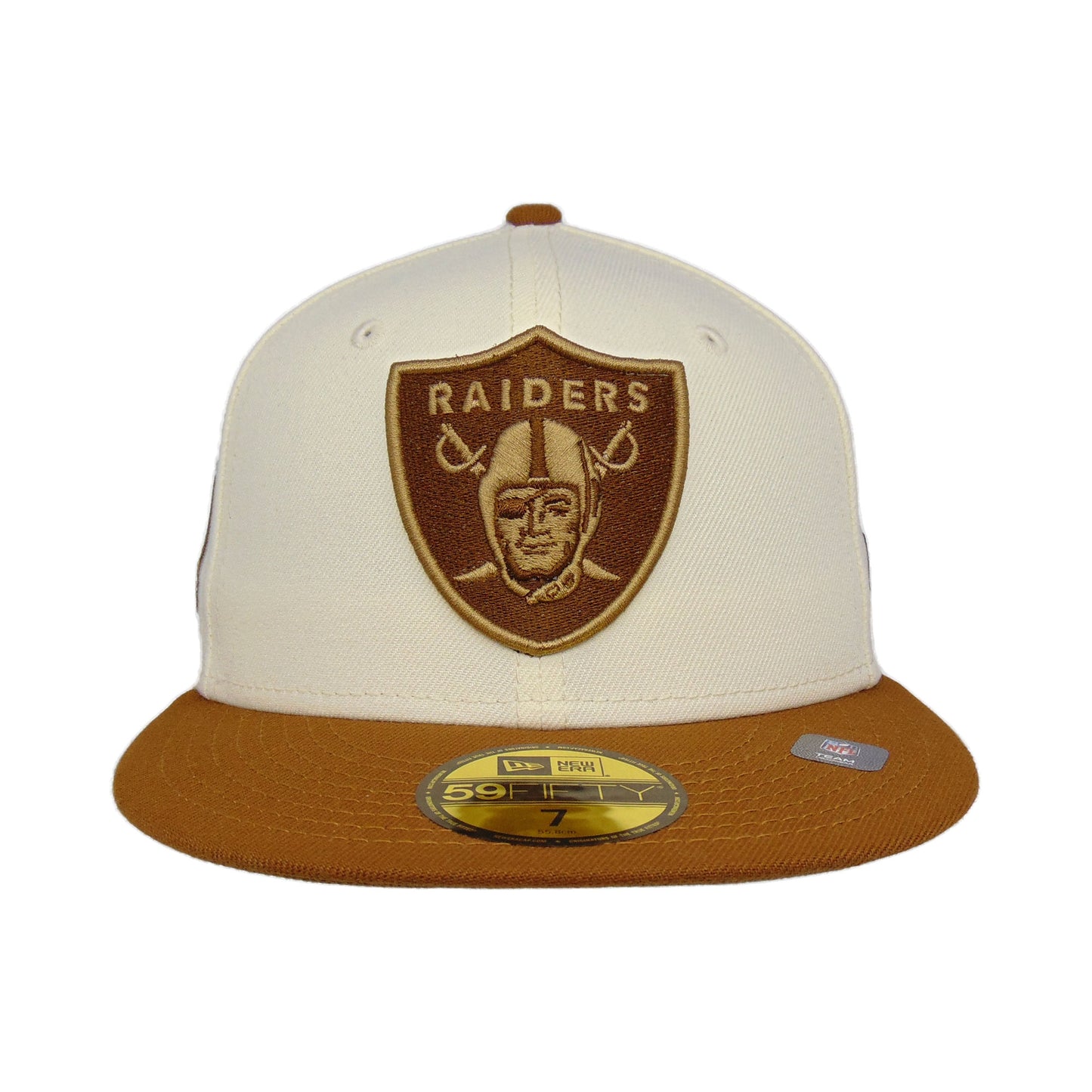 Las Vegas Raiders Custom New Era 59FIFTY Cap Chrome Peanut