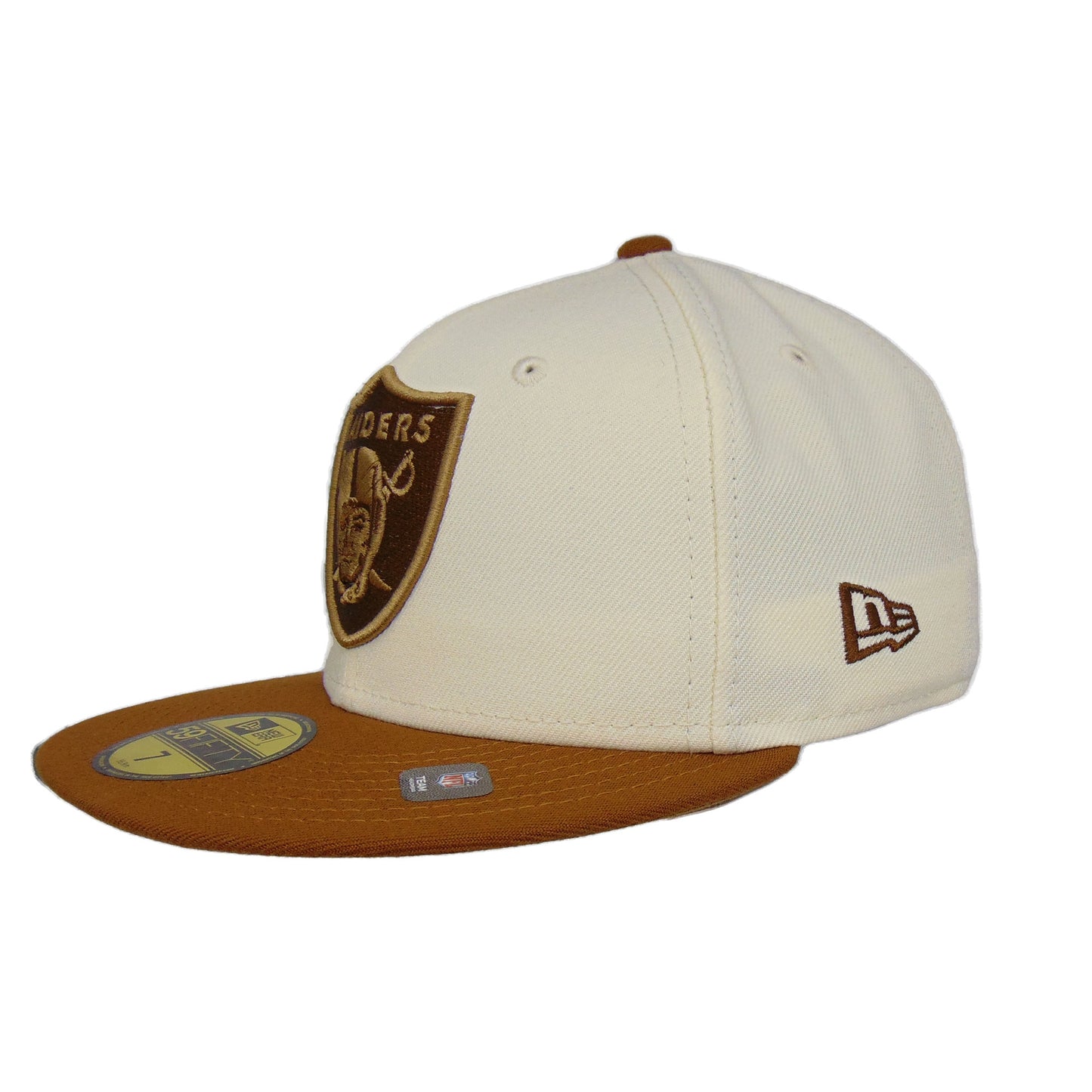 Las Vegas Raiders Custom New Era 59FIFTY Cap Chrome Peanut
