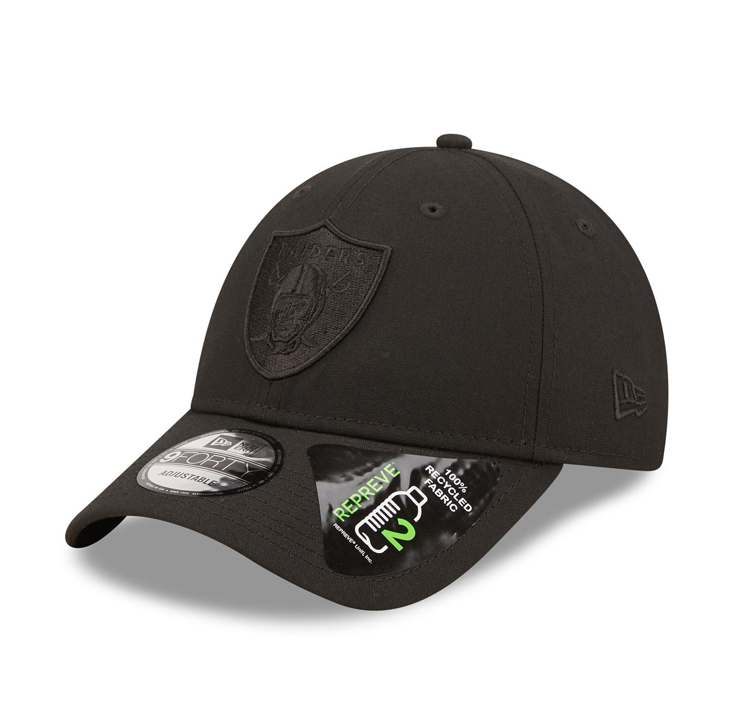 Las Vegas Raiders 9FORTY New Era Cap all black REPREVE – JustFitteds