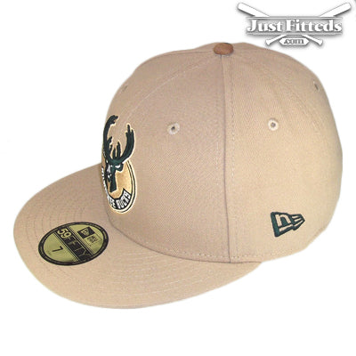 Milwaukee Bucks Custom New Era Cap Khaki