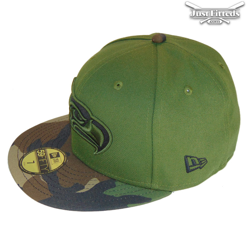 Seattle Seahawks Jf Custom New Era Cap Olive