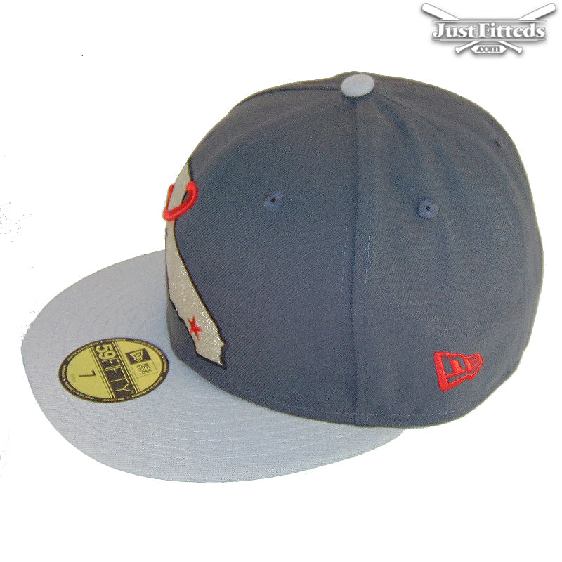 California Angels Custom New Era Cap Silver Grey