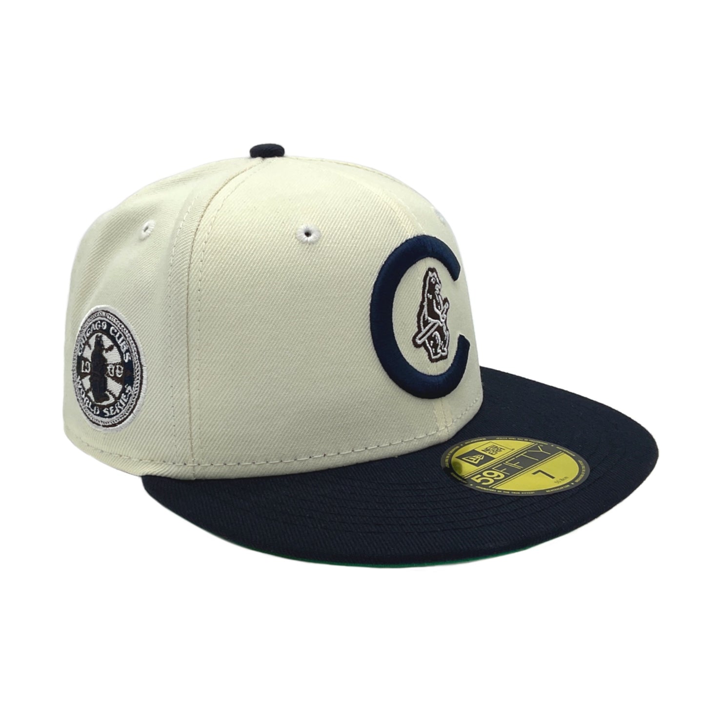 Chicago Cubs Custom New Era Cap Chrome Navy 1908