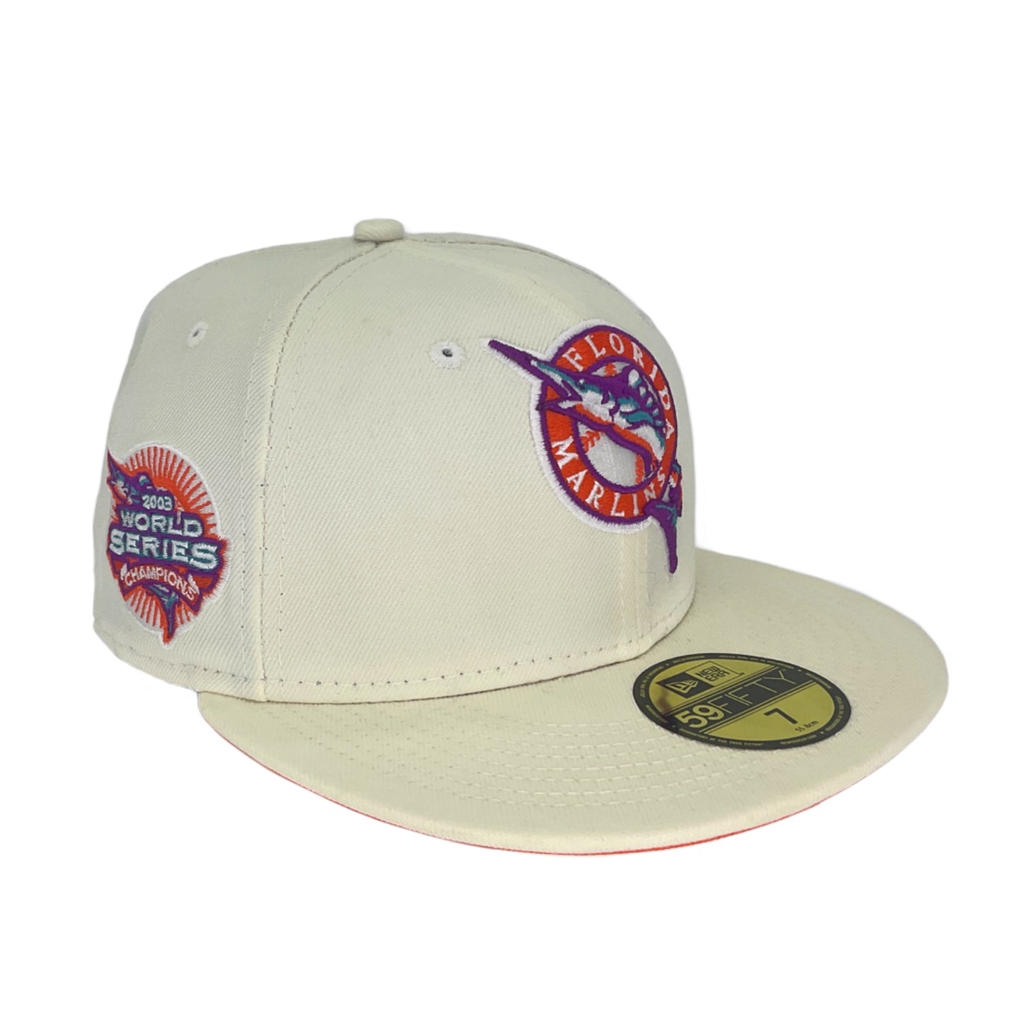 Florida Marlins Custom New Era Cap Chrome Ws 2003