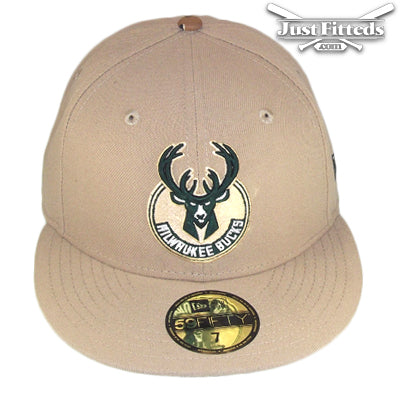 Milwaukee Bucks Custom New Era Cap Khaki