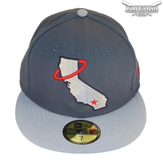 California Angels Custom New Era Cap Silver Grey
