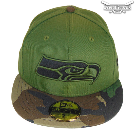 Seattle Seahawks Jf Custom New Era Cap Olive