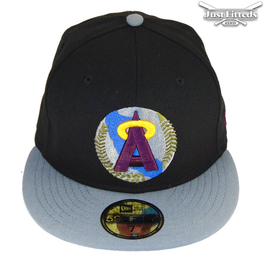 California Angels Jf Custom New Era Cap Black Maroon