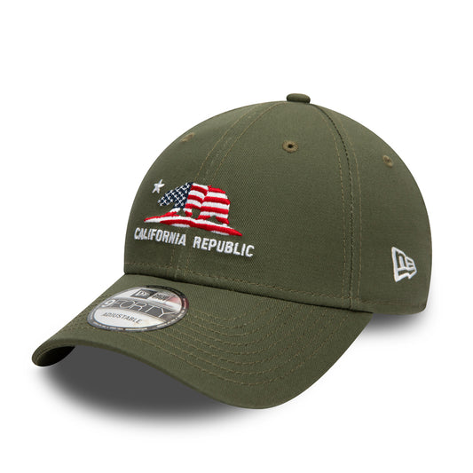 California Republic 9FORTY New Era Cap Us Banner Olive