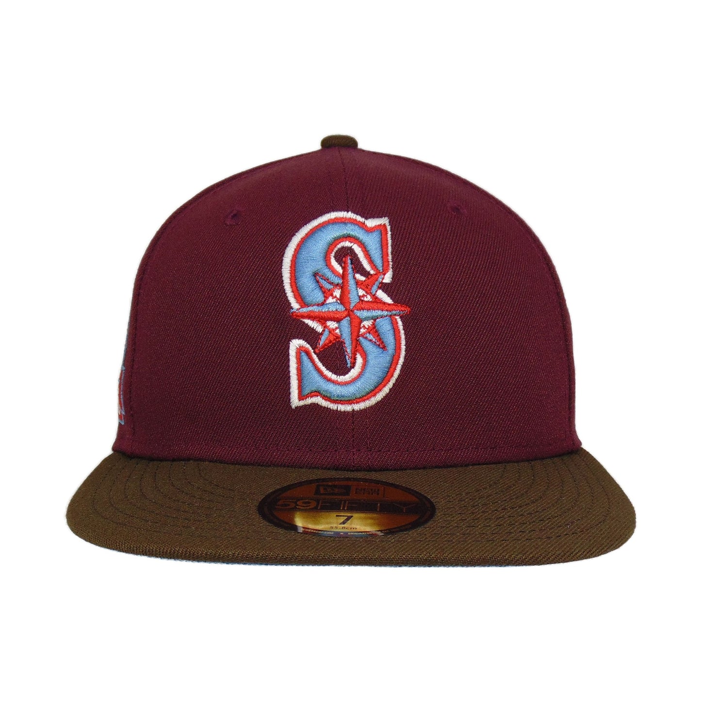 Seattle Mariners Custom New Era Cap Maroon Brown 30th