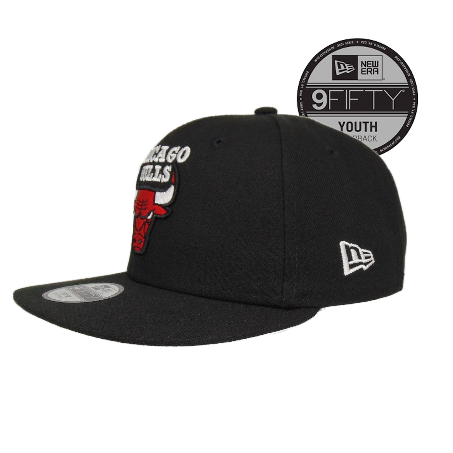 Chicago Bulls Custom New Era 9Fifty YOUTH Snap back Cap Black