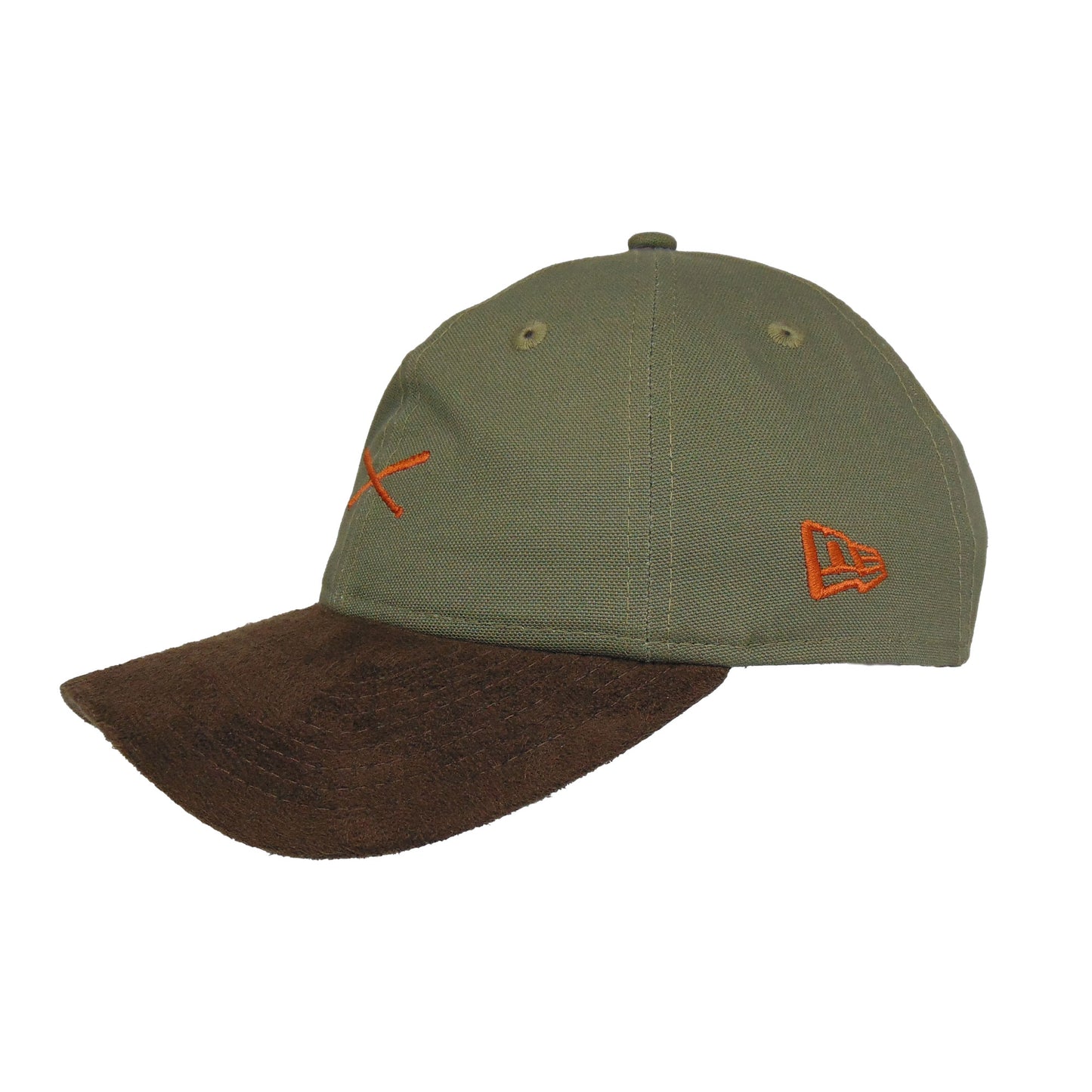 JustFitteds Crossed Bats New Era 9TWENTY Olive Canvas