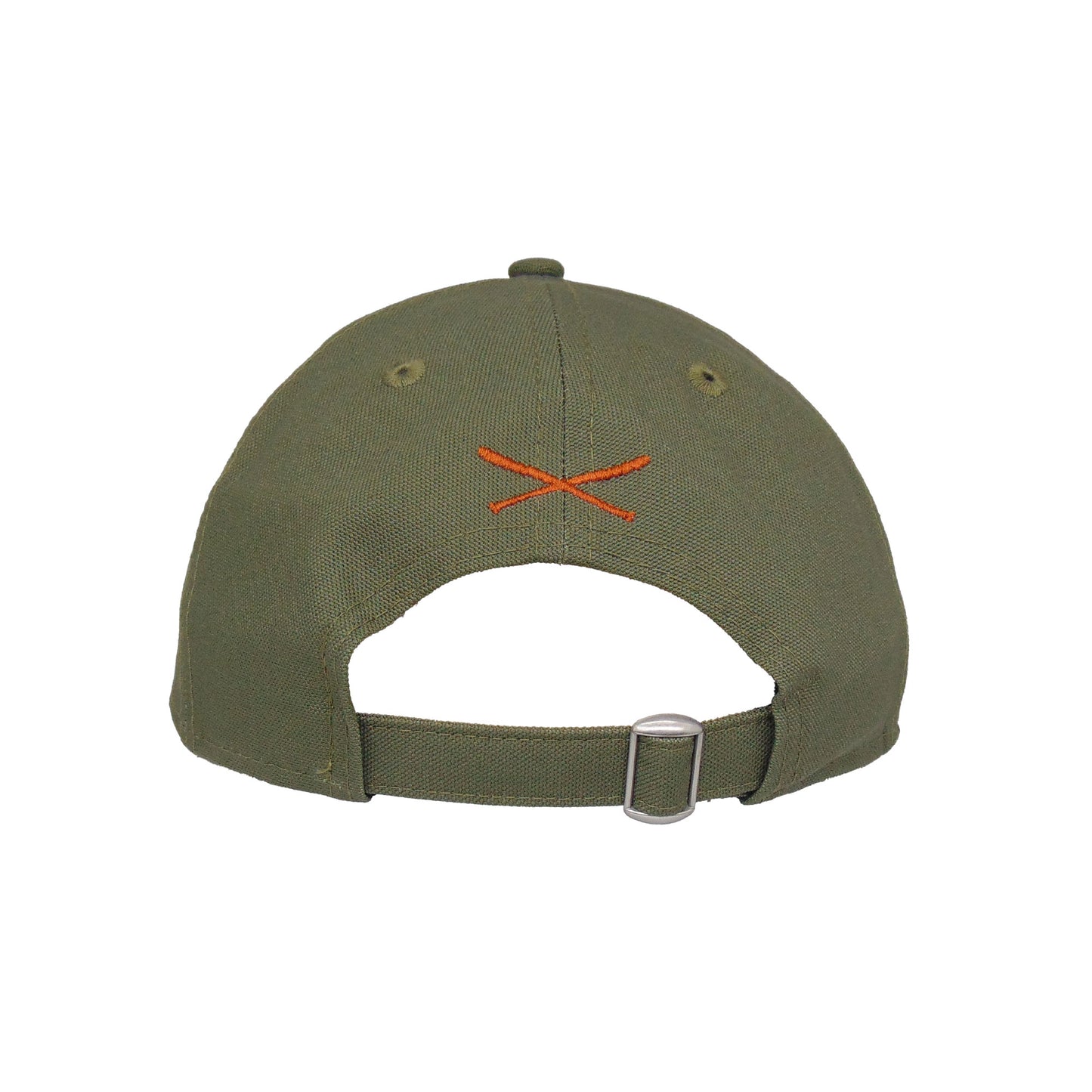 JustFitteds Crossed Bats New Era 9TWENTY Olive Canvas