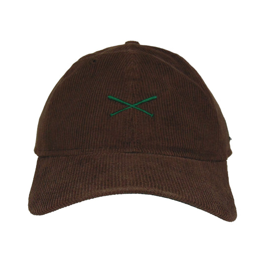 JustFitteds Crossed Bats New Era 9TWENTY Cap Brown Corduroy