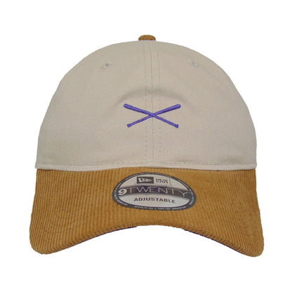 JustFitteds Crossed Bats New Era 9TWENTY Stone Wheat stone
wheat Front View