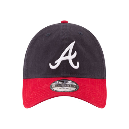Atlanta Braves 9TWENTY Adjustable New Era Cap Navy Red navy Front View