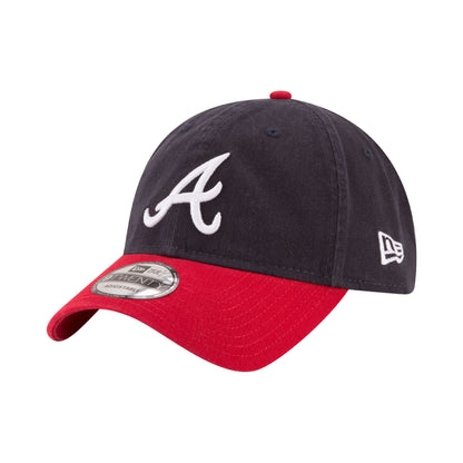 Atlanta Braves 9TWENTY Adjustable New Era Cap Navy Red navy Side View