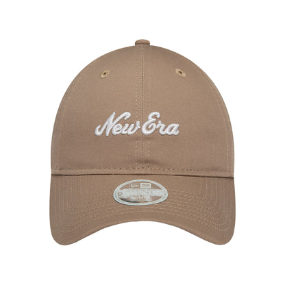 Womens 9TWENTY Adjustable New Era Cap Taupe beige
brown Front View