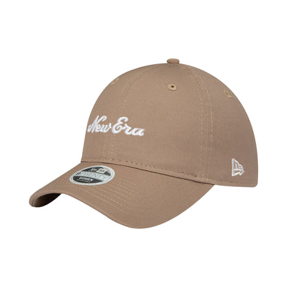 Womens 9TWENTY Adjustable New Era Cap Taupe beige
brown Side View