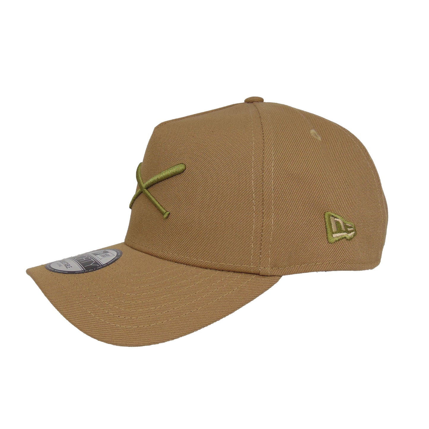 JustFitteds Crossed Bats Logo New Era 9FORTY AF Cap Khaki Olive