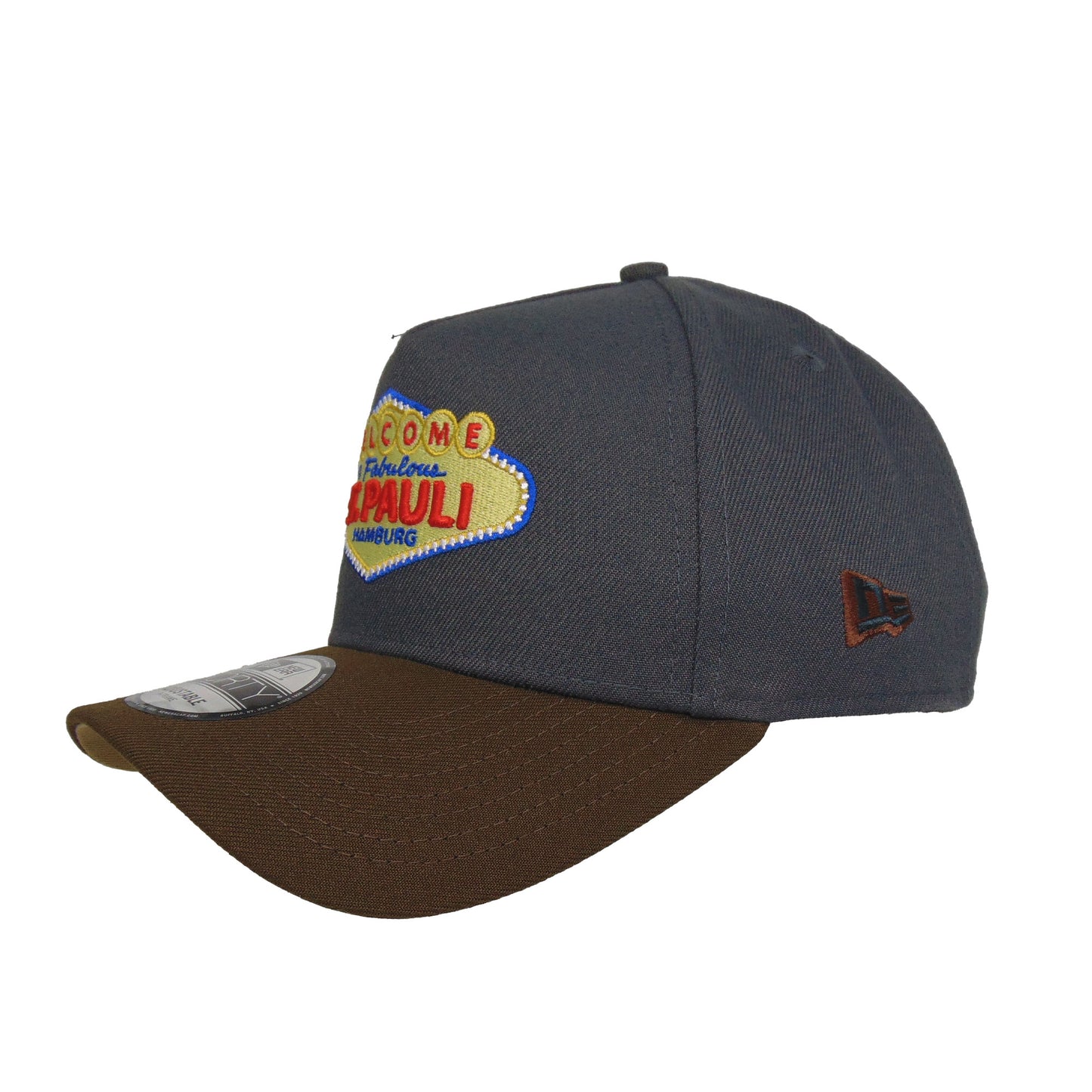 Welcome to St. Pauli JF Exclusive New Era 9FORTY AF Cap Anthrazit Brown grey
brown Side View