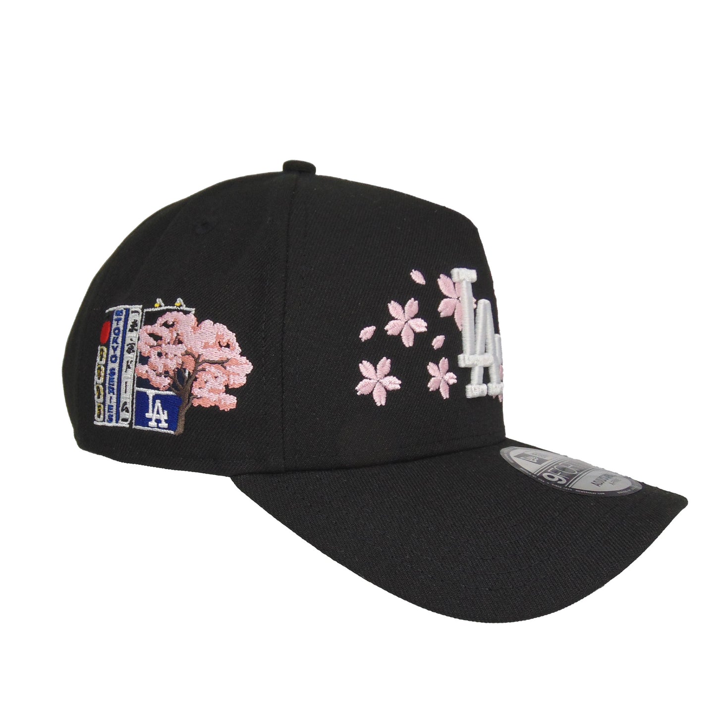 Los Angeles Dodgers Custom 9FORTY AF New Era Tokyo Series Floral BLK Cap black Side View