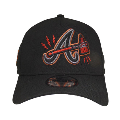 Atlanta Braves custom 9FORTY AF New Era Cap Black Metallic ASG25 black Front View