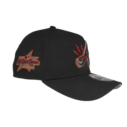 Atlanta Braves custom 9FORTY AF New Era Cap Black Metallic ASG25 black Side View