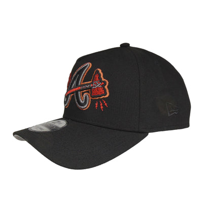 Atlanta Braves custom 9FORTY AF New Era Cap Black Metallic ASG25 black Back View