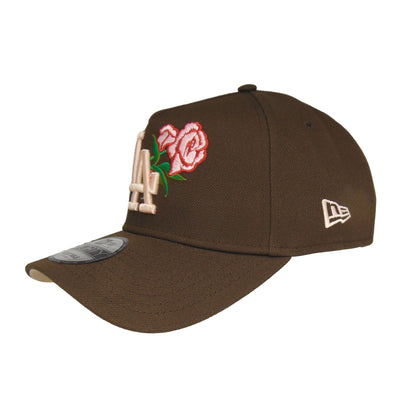 Los Angeles Dodgers Custom New Era 9FORTY AF Cap Brown Rose Floral brown Side View