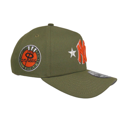 New York Yankees Custom 9FORTY AF New Era Cap Olive Stars olive Side View