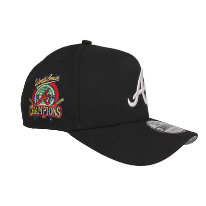 Atlanta Braves custom 9FORTY AF New Era Cap Black WS95 black Side View
