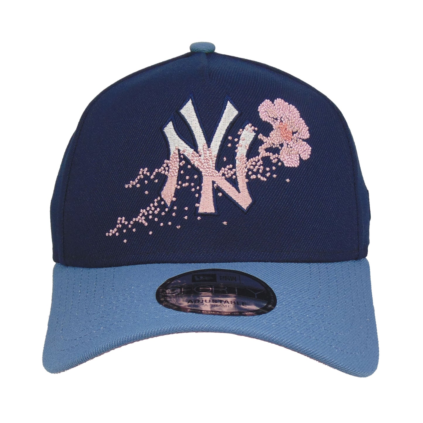 New York Yankees Custom 9FORTY AF New Era Cap Sakura Fade Navy Sky