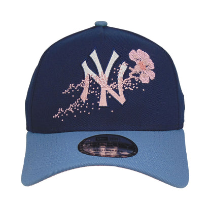 New York Yankees Custom 9FORTY AF New Era Cap Sakura Fade Navy Sky navy
sky blue
pink Front View